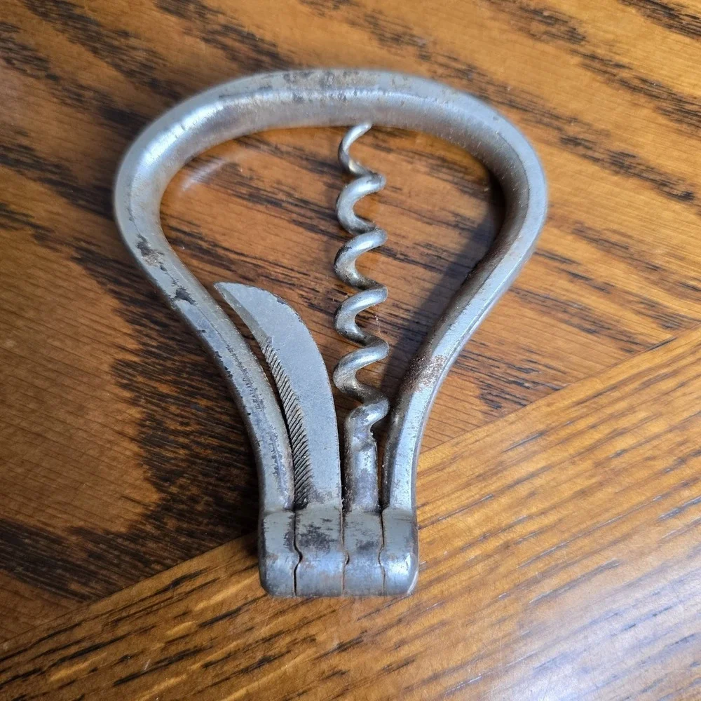 Henckels Pocket Folding Bow Corkscrew Bottle Opener Foil Cutter 1800s RARE